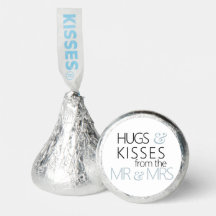 Hugs and Kisses Dusty Blue Hershey's Candy Favours