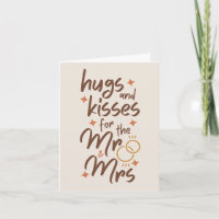 Hugs and Kisses for Mr and Mrs Wedding Greeting