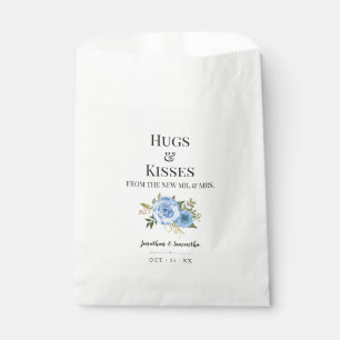 Hugs and Kisses from new Mrs Blue floral wedding Favour Bag