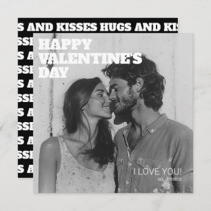 Hugs and Kisses Happy Valentine's Day to Husband Holiday Card