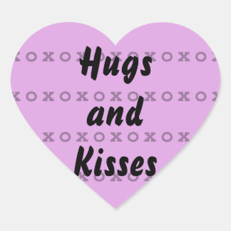 Hugs and Kisses Heart Sticker