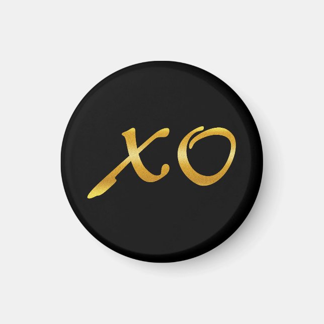 Hugs and Kisses in Gold Magnet (Front)