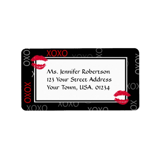 Hugs and Kisses Kiss Mark Wedding Address Labels (Front)