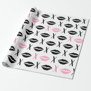 Hugs and Kisses Lip Print Wrapping Paper