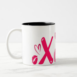Hugs and Kisses Love Gift Two-Tone Coffee Mug