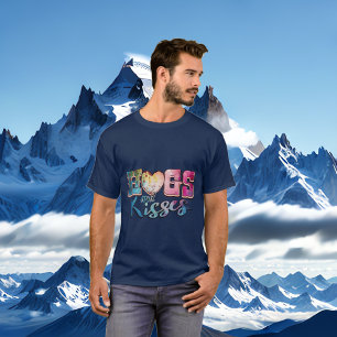 Hugs And Kisses Modern Romantic Valentines Day Fun T-Shirt