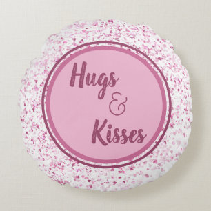 Hugs and Kisses Round Pillow