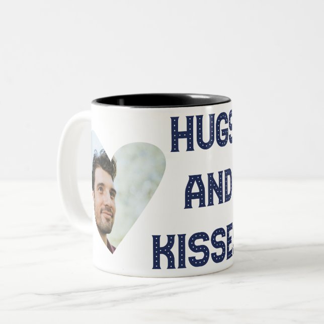 Hugs and Kisses Two-Tone Coffee Mug (Front Left)