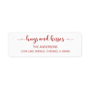 Hugs and Kisses Valentine's Day  Address Labels