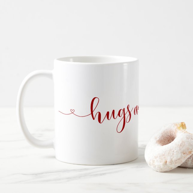 Hugs and Kisses Valentine's Day Coffee Mug (With Donut)