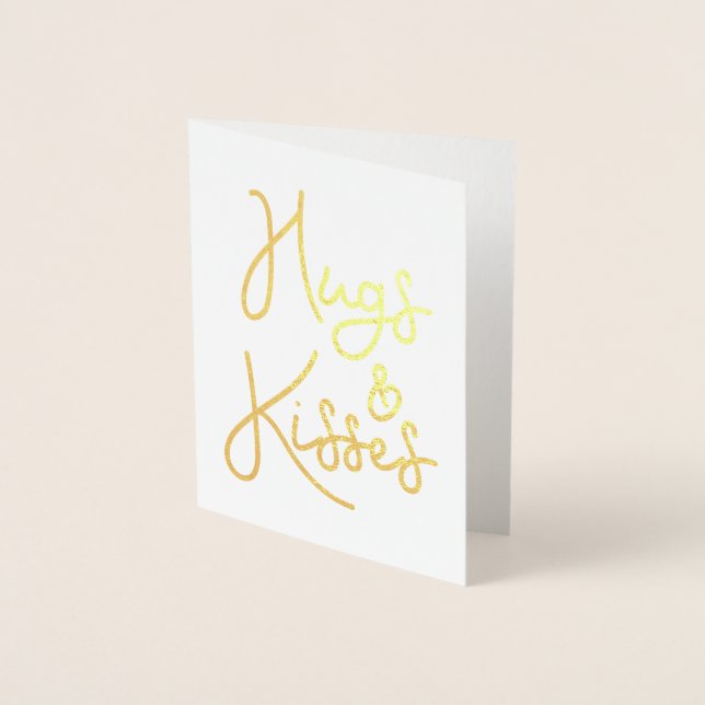 "Hugs and Kisses" Valentine's Day Photo Foil Card (Front)