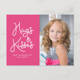 "Hugs and Kisses" Valentine's Day Photo Holiday Postcard