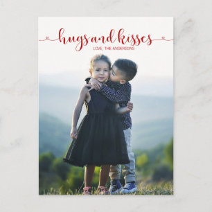 Hugs and Kisses Valentine's Day Photo Postcard