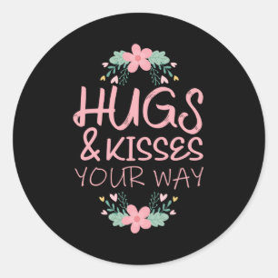 Hugs And Kisses Your Way Classic Round Sticker