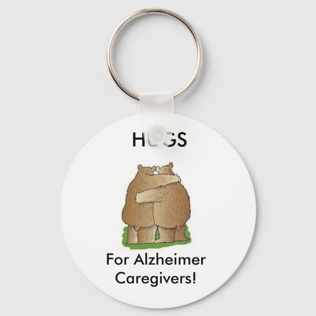Hugs for Alzheimer Caregivers Keychain (Front)