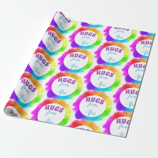 Hugs From Afar Wrapping Paper (Unrolled)