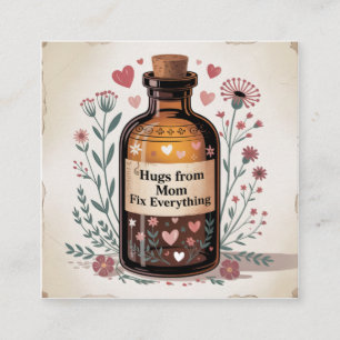 Hugs From Mom Fix Everything Square Business Card