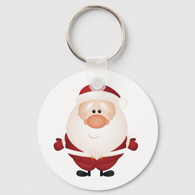 Hugs from Santa Claus Button Keychain (Front)