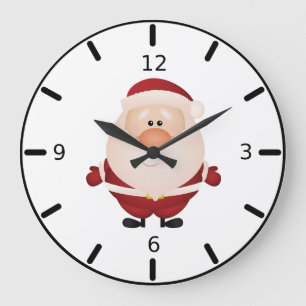 Hugs from Santa Claus Large Clock