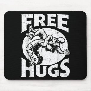 Hugs Funny Wrestling Humor Wrestler Wrestle Men Wo Mouse Pad
