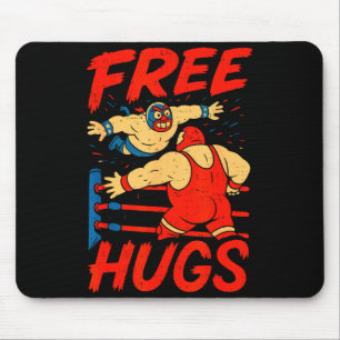 Hugs Funny Wrestling Humor Wrestler Wrestle Men Wo Mouse Pad