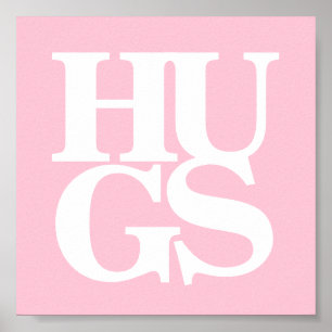 Hugs graphic girls nursery wall art