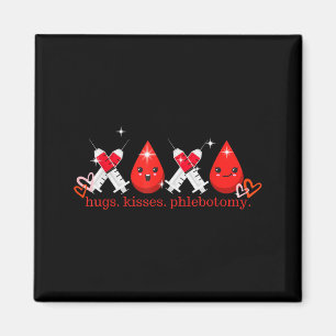 Hugs Kiss Phlebotomy Valentines Phlebotomist Lab T Magnet