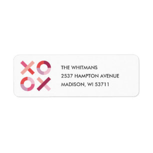 Hugs + Kisses Address Label - Blush Return Address Label