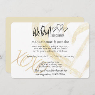 Hugs, Kisses and Hearts After Wedding Party Invitation