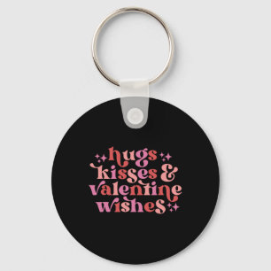 Hugs Kisses And Valentine Wishes Funny Valentine's Key Ring