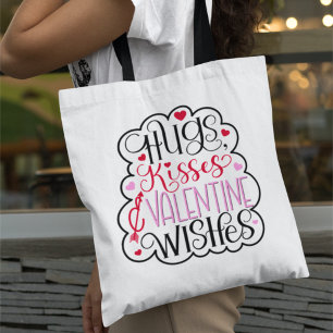 Hugs, kisses and Valentine Wishes, Hearts, Love 2  Tote Bag