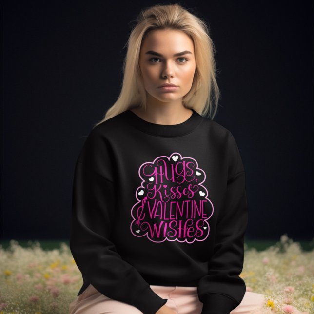 Hugs, kisses and Valentine Wishes, Hearts, Love Sweatshirt (Creator Uploaded)