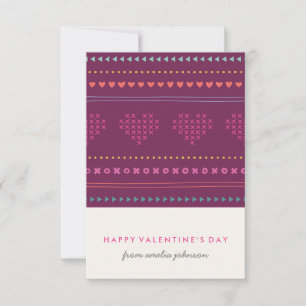 Hugs & Kisses Classroom Valentine - Plum Invitation