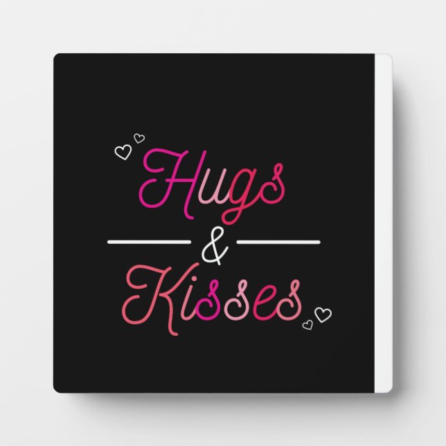 hugs & kisses for valentine and forever stone coas plaque (Front)