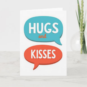 Hugs Kisses Graphic Love Card