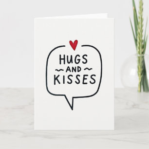 Hugs Kisses Heart Pattern Card
