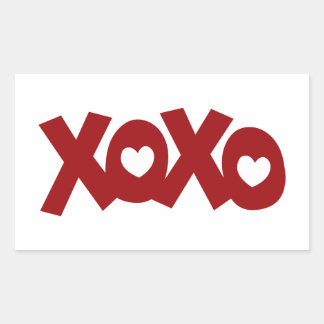 Hugs & Kisses Love & Hearts Rectangular Sticker