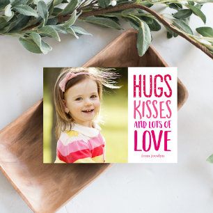 Hugs Kisses Love Valentine's Day Photo Cards