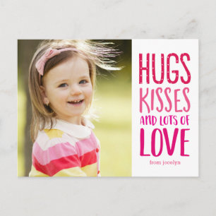 Hugs Kisses Love Valentine's Day Postcard