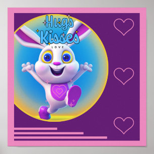 Hugs Kisses & Love Wall Picture Poster