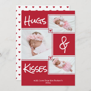 Hugs & Kisses Multi photo Valentine Greeting