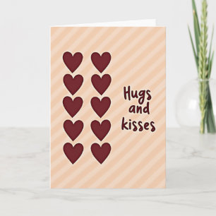 Hugs Kisses Peach Love Card