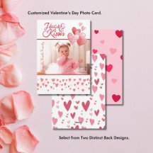 Hugs & Kisses Photo Valentine Vertical Hearts