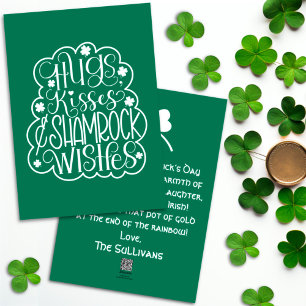 Hugs, Kisses & Shamrock Wishes St. Patrick’s Day  Holiday Card