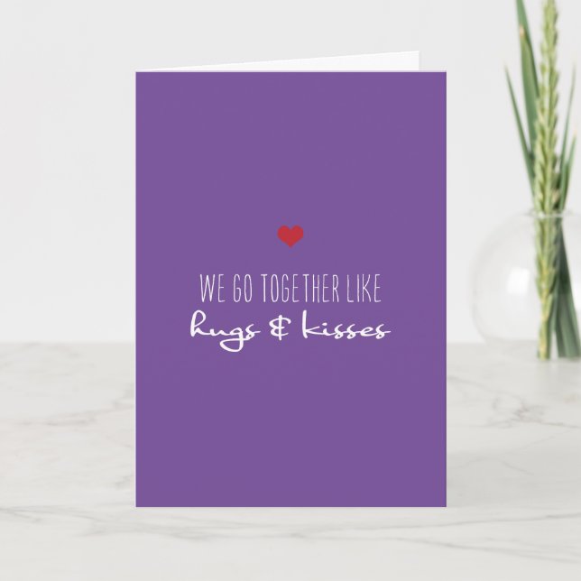 Hugs & Kisses Valentine's Day Anniversary Love Holiday Card (Front)