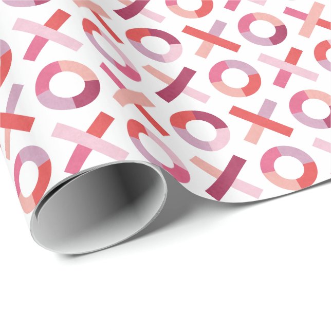 Hugs + Kisses Valentine's Day Gift Wrap - Blush (Roll Corner)