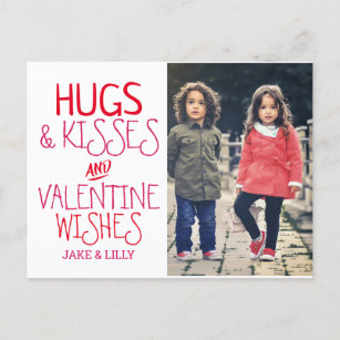 Hugs & Kisses  Valentine's Day Photo Holiday Postcard