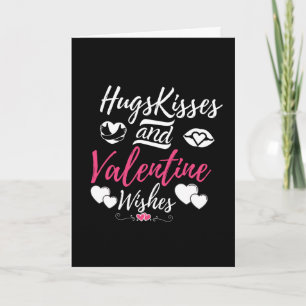 Hugs Kisses & Valentine's Wishes Couple Valentine Card