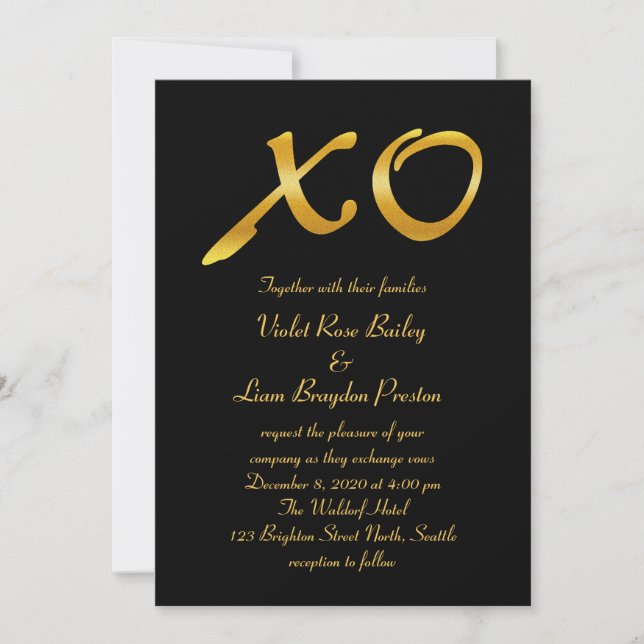 Hugs & Kisses Wedding Invitation (Front)