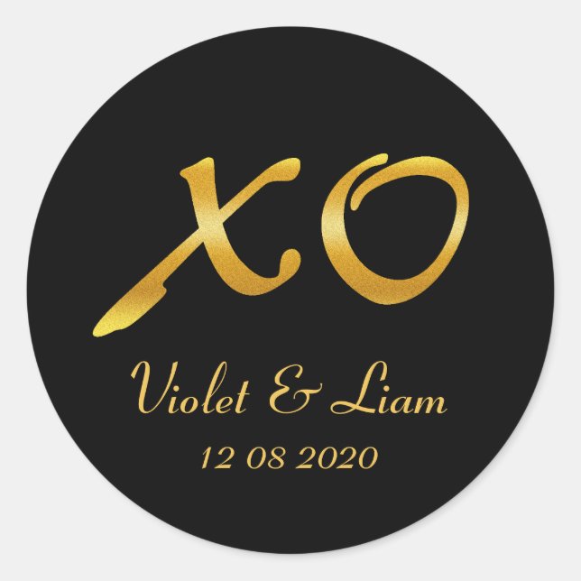 Hugs & Kisses Wedding Sticker (Front)